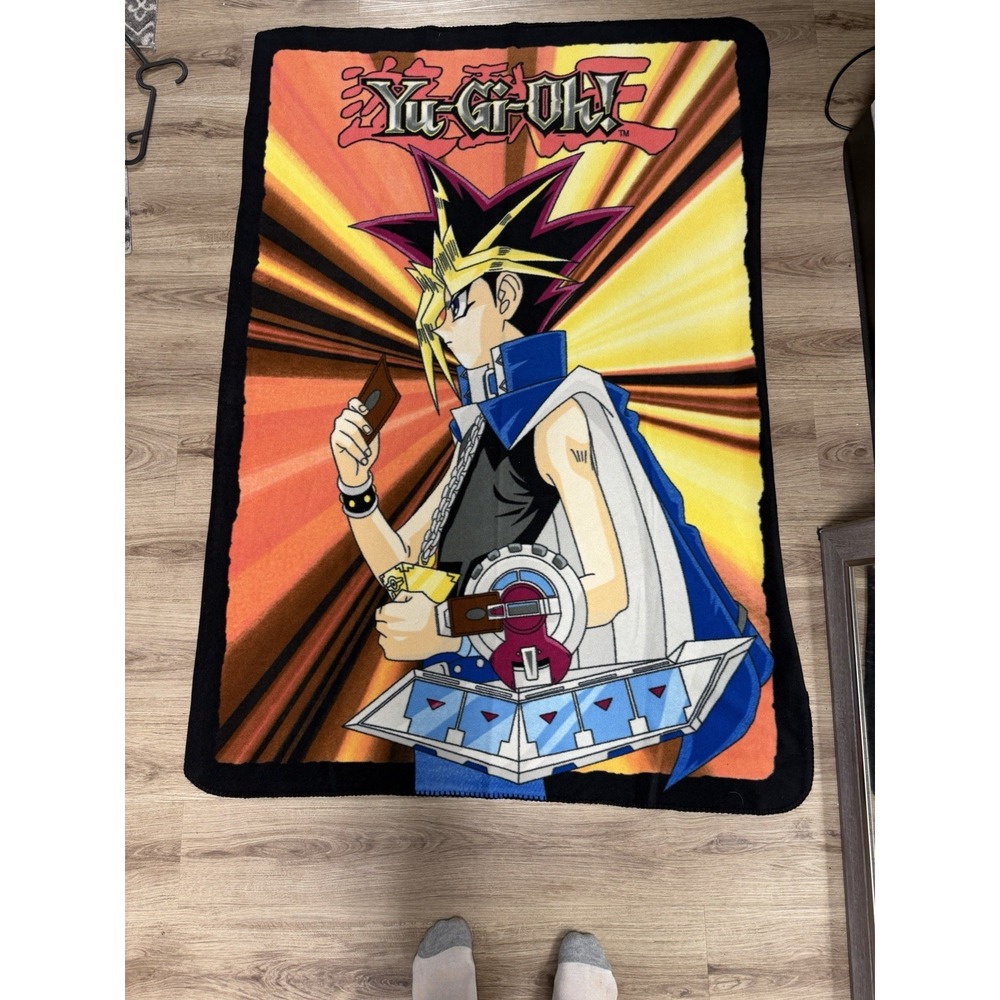 Vintage Yu-Gi-Oh! Yugi Mutou Throw Blanket 1996 Soft Fleece 44"x 64" Anime